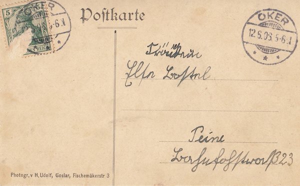 AK - Oker / Waldhaus im Okertal - von 1908 / - 1109 -