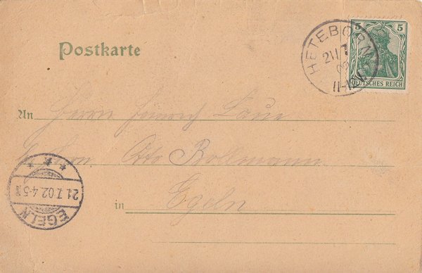 AK - Heteborn / Gruß v.d.Domburg - von 1902 / - 1128 -