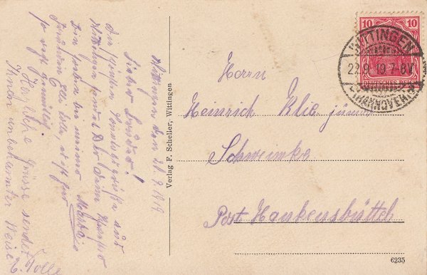AK - Wittingen / mit Kreissparkasse - von 1919 / - 1184 -