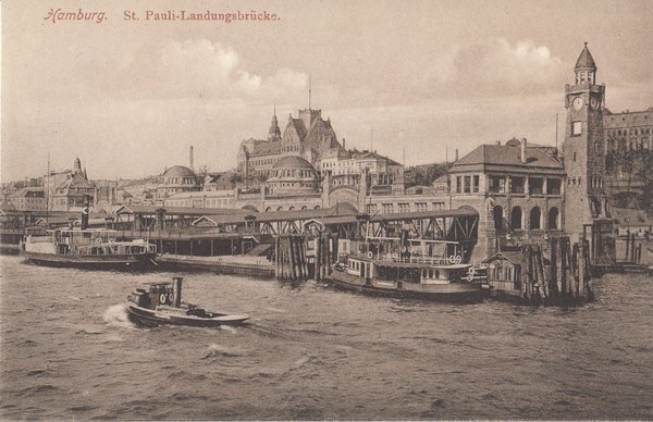 AK - Hamburg / St.Pauli-Landungsbrücken - um 1910 / - 1204 -