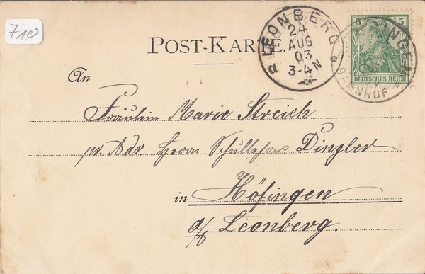 AK - Tübingen / Ortsansicht - von 1903 / - 1238 -