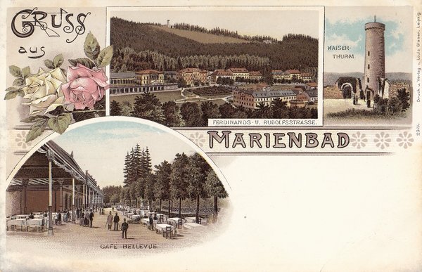 AK - Gruss aus Marienbad / Litho - um 1900 / - 1309 -