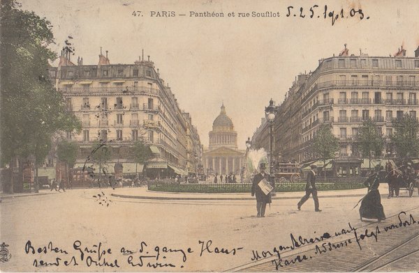 AK - Paris / Pantheon et rue Souftlot - von 1903 / - 1321 -