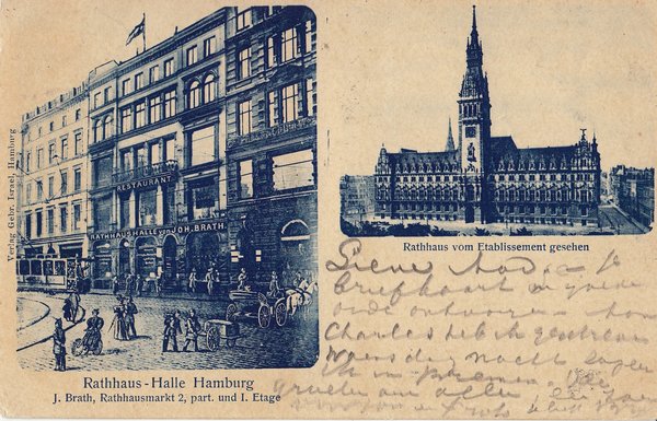 AK - Hamburg / mit Rathaus-Halle - von 1900 / - 1345 -