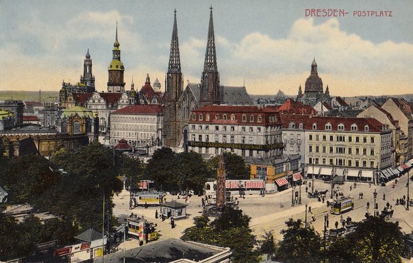 AK - Dresden / Postplatz - um 1910 / - 1351 -