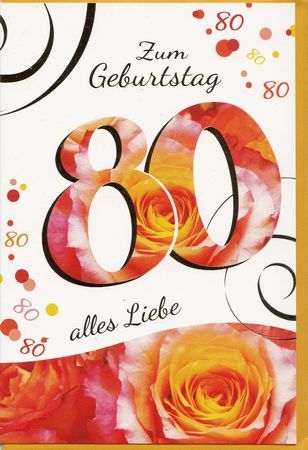 Glückwunschkarte - Zahlen-Geburtstag - zum 80. alles Liebe / - 1443 -