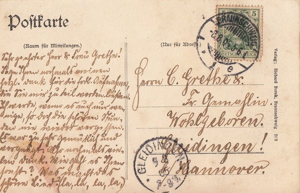 AK - Braunschweig / Ortsansicht - von 1905 / - 1613 -
