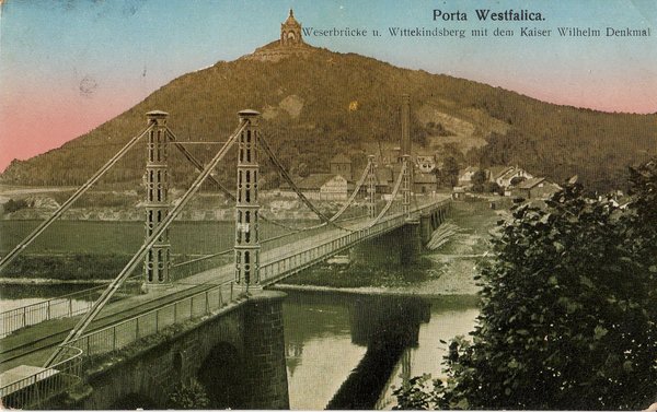 AK - Porta-Westfalica - Weserbrücke - von 1916 / - 1816 -