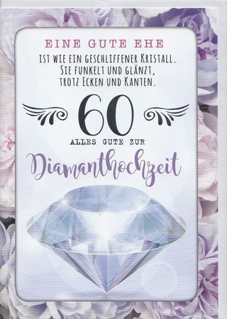 Glückwunschkarte - Diamanthochzeit  / Neuware / - 2141 -