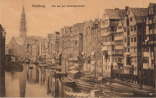 AK - Hamburg / Flet bei d. Catharinenstr. um 1910 / - 2156 -