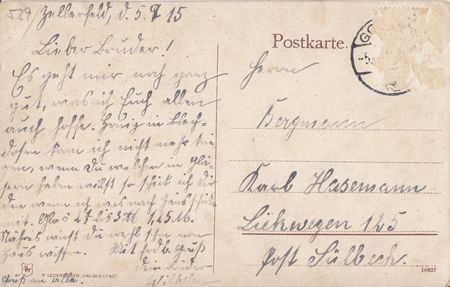AK - Oberharz / Clausthal-Zellerfeld / Kurhaus Mittelmühle - von 1915 / - 2283 -
