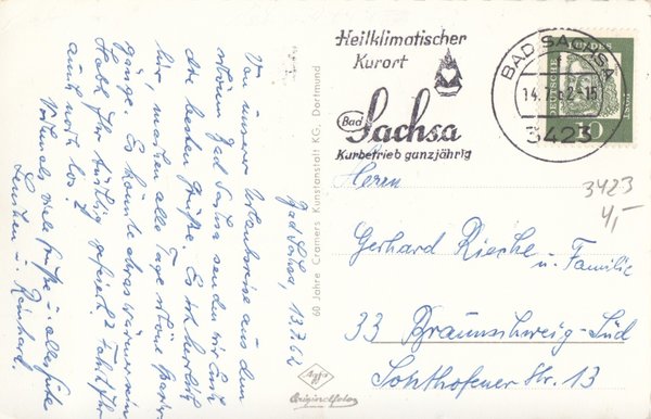 AK - Bad Sachsa / Berghotel z. Katzenstein - von 1962 / - 2328 -