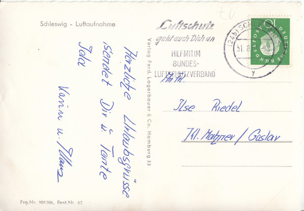 AK - Schleswig / Luftbild - von 1961 / - 2502 -