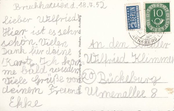 AK - Bruchhausen / Ortsansicht - von 1952 / - 2607 -