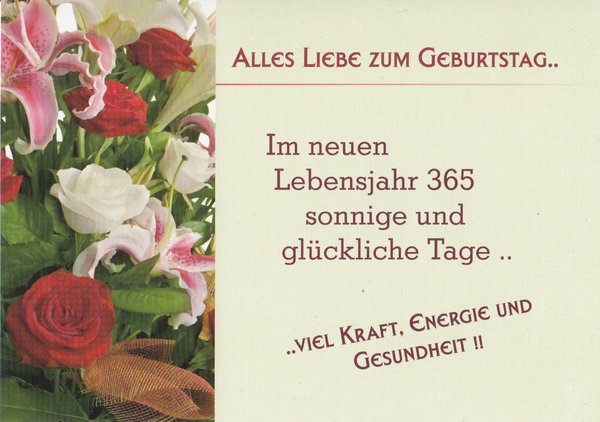 Postkarte / - Alles Liebe zum Geburtstag - Neuware / - 2612 -