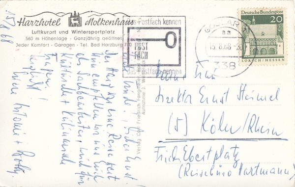 AK - Bad Harzburg / Hotel Molkenhaus - von 1968 / - 2655 -