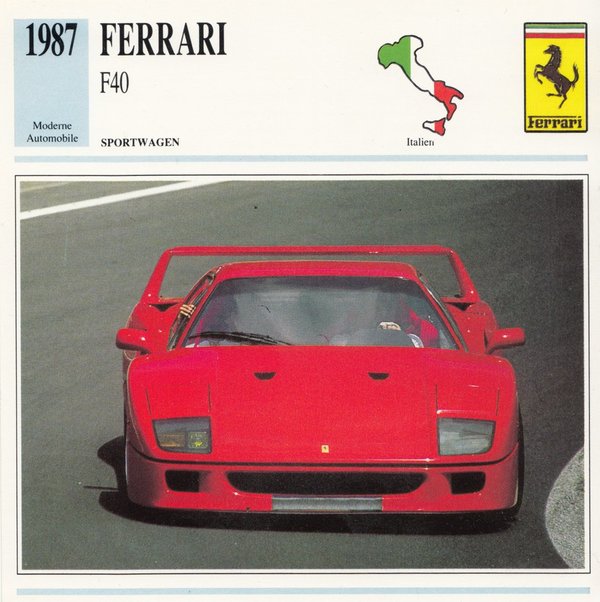 Sammelkarte - Ferrari F40 / - 2844 -
