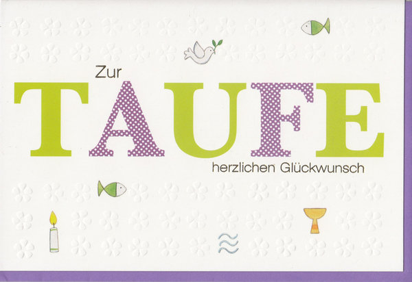 Glückwunschkarte - Zur Taufe / Neuware / - 2943 -