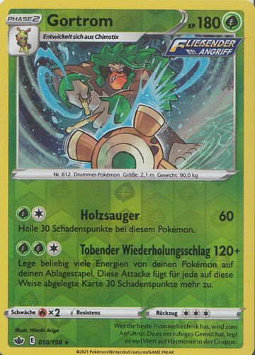 Pokemon Karte Gortrom 018/198 Schaurige Herrschaft Deutsch Boosterfrisch / - 3254 -