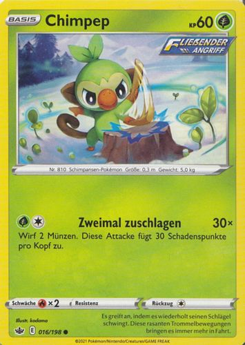 Pokemon Karte Chimpep  - 016/198 Boosterfrisch / - 3259 -