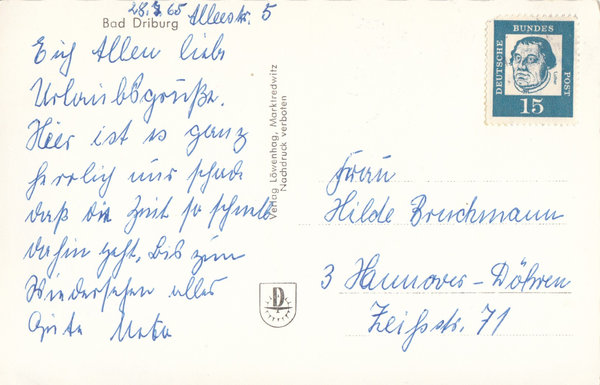AK - Bad Driburg / Ortsansicht - von 1965  / - 3280 -