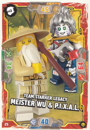 LEGO Ninjago 7 / NEXT LEVEL Card Nr. 25 - Team Starker Legacy Meister Wu & PIXAL / - 3568 -